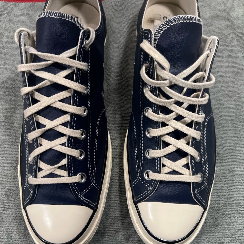 Blue leather Converse Chuck Taylor